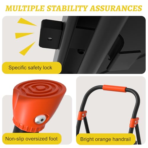 2 Step Ladder,900 lbs Capacity Heavy Duty Step Stool with Safety Lock by AOPENG - Used condition - Image 4