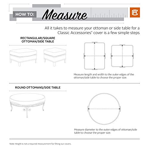 Classic Accessories Terrazzo Water-Resistant 24 Inch Round Ottoman/Coffee Table Cover, Outdoor Table Cover by Classic Accessories - Image 2