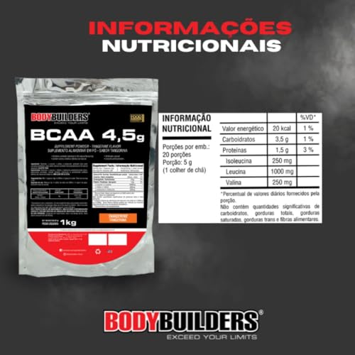 BCAA 4.5g 1kg Tangerina Bodybuilders