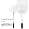 12 Inch + 7 Inch Perforated Pizza Peel Set, Pizza Turning Peel with Metal Handle, Pizza Spatula Paddle for Homemade Pizza Oven Accessories
