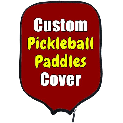 RTYVBMX Custom Pickleballs Paddles Cover Design Your Own Add Pgoto Text Logo Rackets Sleeve Case, Fits Most Paddles, 8.5x11.5 Inch, DarkRed