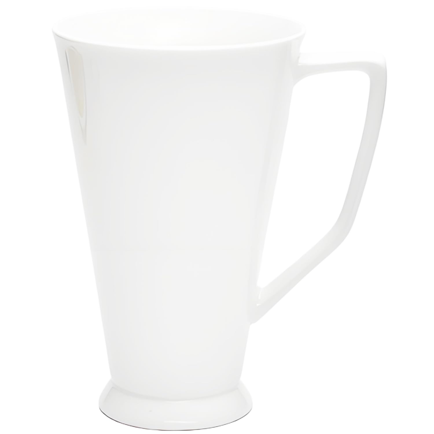 tiliuoe Pure White Bone China Mug, Oversized 500ml Large Coffee Tea Cup