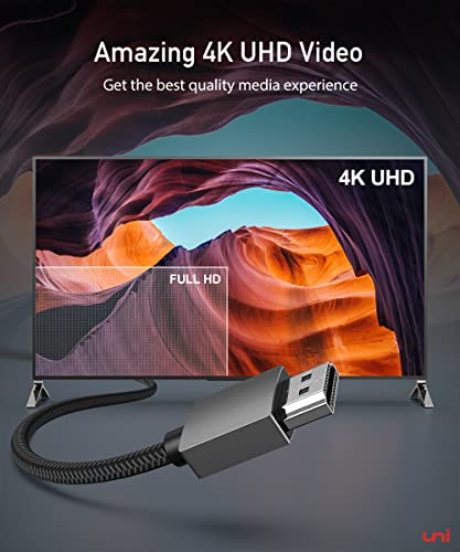 Uni Displayport To Hdmi 4K Cable 6.6Ft, High Speed(1440P@60Hz 1080P@120Hz) Unidirectional Dp To Hdmi Cable Cord [Aluminum Shell, Nylon Braid] Compatible With Hp, Dell, Gpu, Amd, Nvidia Etc. #TOP1