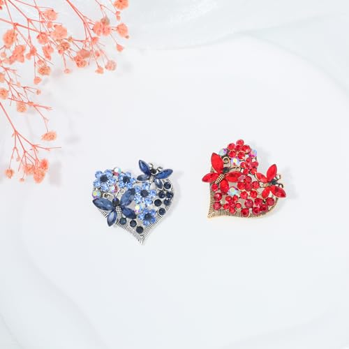 Image of Heart Shape Rhinestone Brooch Crystal Love Brooches for Women Pin Wedding Fashion Brooches Jewelry,Women Gift