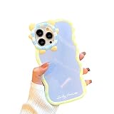 Fashion Women Case for iPhone 13 Pro Cartoon Design, Cute Case Lovely Kawaii Girls Case for iPhone 13 Pro with Curly Wave Frame and Color Back, Soft TPU Protective Phone Case for iPhone 13 Pro -  GO-VOLMON