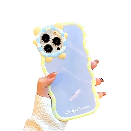 Fashion Women Case for iPhone 13 Pro Cartoon Design, Cute Case Lovely Kawaii Girls Case for iPhone 13 Pro with Curly Wave Frame and Color Back, Soft TPU Protective Phone Case for iPhone 13 Pro -  GO-VOLMON