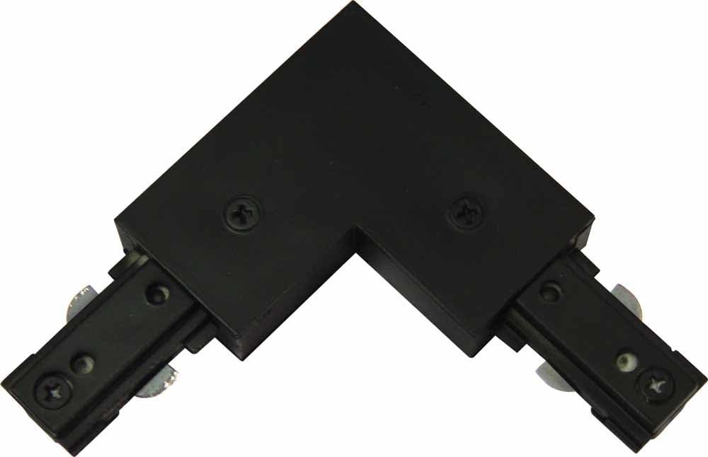 Jesco Lighting HLJBK Accessory - L-Connector with Power-Feed, Track Options: H - 3-Wire Single Circuit Trac, Choose Finish: BK: Black