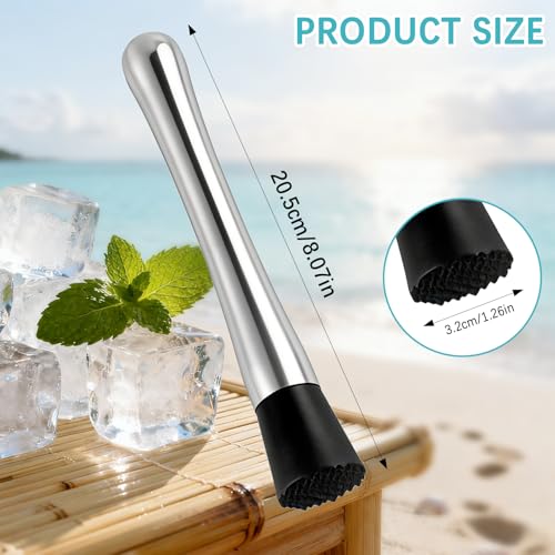 20 Pcs Muddler for Cocktails - Stainless Steel Bar Muddler Tool, Muller for Drinks Ice Crusher, Bartender Tools Set Home Bartender Bars Accessories