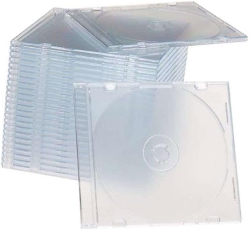 Maxtek Ultra Thin 5.2mm Slim Clear CD Jewel Case with Built in Frost Clear Tray, 200 Pack.