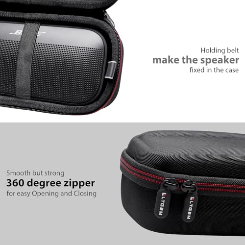 Image of LTGEM EVA Hard Case for Bose SoundLink Flex Bluetooth Portable Speaker (Black) - Protective Carrying Storage Bag