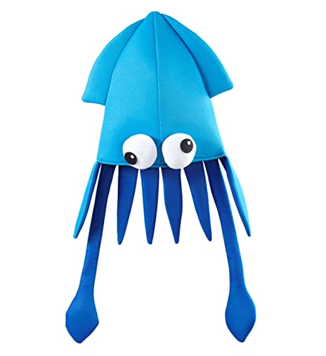 Widmann 02126 – hatt bläckfisk, grön, fisk, havsinvånare, undervattensvärlden, hatt, huvudbonad, tillbehör, karneval, temafest