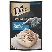 Dine Fine Flakes Tuna And Whitefish Wet Cat Food 35G, 12 Pack
