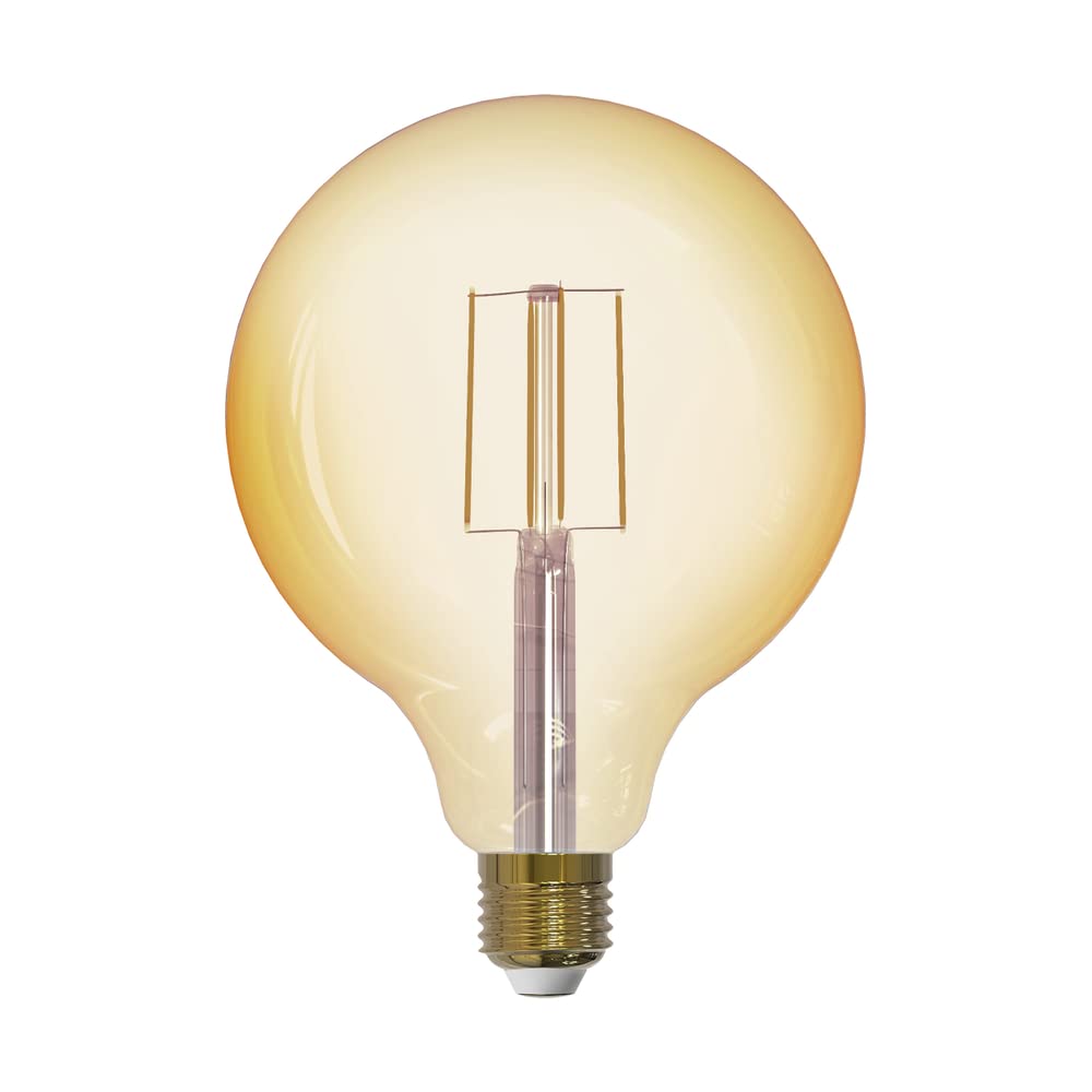 Eglo Connect LED E27 lamp, Smart Home Vintage Light Bulb, Amber, LED Globe 6 Watt (Equivalent to 51 Watt), 650 lumens