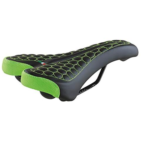Selle Montegrappa FatBike Saddle MTB Trekking Unisex SM 4010 in 6 Colours Made in Italy, black green Cover