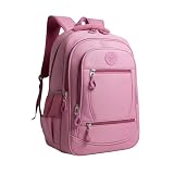 Mochila Feminina Juvenil Menina Adolescente, escolar, reforçada, diversos compartimentos e forrada(Rosa)