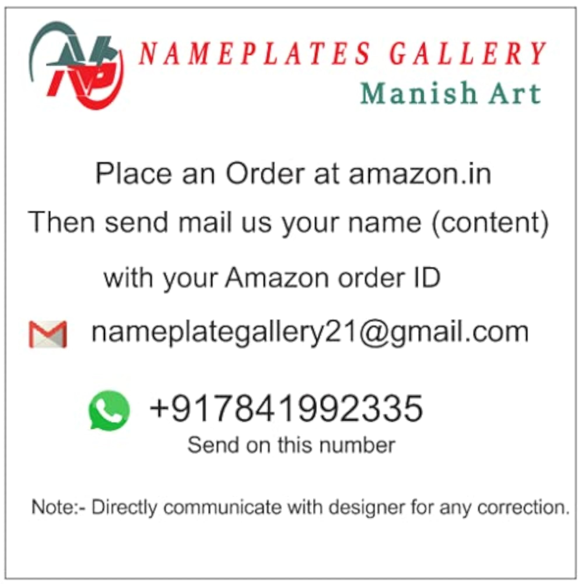 Personalised Acrylic Name Plate for Home Decor, Customised Design