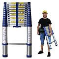 8M/7M/6.2M/5M/4M/3.8M/2.6M Telescoping Ladder, Aluminum Extendable Ladder for Home, RV, Rooftop, Attic & Outdoor Work, 330lb Load Capacity(2.6m/8.5ft)