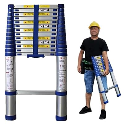 8M/7M/6.2M/5M/4M/3.8M/2.6M Telescoping Ladder, Aluminum Extendable Ladder for Home, RV, Rooftop, Attic & Outdoor Work, 330lb Load Capacity(2.6m/8.5ft)
