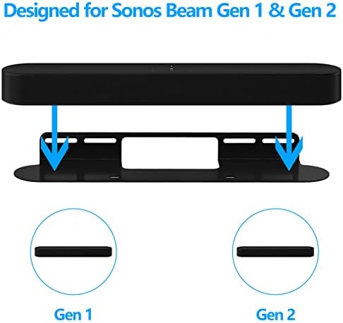 Dinghosen Soundbar Wall Mount for Sonos Beam Wall Mount Bracket Compatible with Sonos Beam Gen 1 Gen 2 Mount, Black