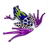 ZOOCRAFT Collectible Frog Figurines Purple Blown Glass Hand Painted Animals Lovers Gift Collection Miniature Home Garden Terrarium Decor