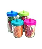 4 Pack Mason Jar Fermentation Lids - waterless Airlock Fermenting Pickle Fermenter Caps for Wide Mouth Mason Jars （Jars Not Included）