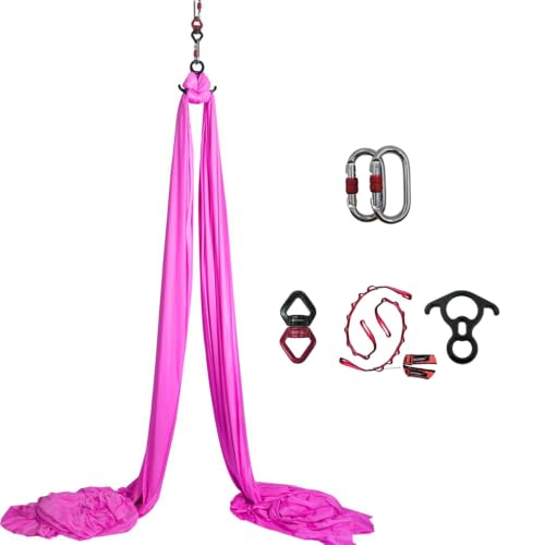Durable Aerial Silks Starter Kit with 11-Yard Yoga Hammock & Hardware