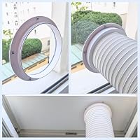 Fensterdurchführung Klimaanlage | Adapter für mobile Klimageräte mit Abluftschlauch | DIY Fensteradapter-Set | Flansch Fensterabdichtung | Hot Air Stop (150 mm) – Ansicht 2