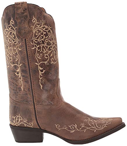 Laredo Womens Jasmine Embroidery Snip Toe Cowboy Western Boot, Taupe, 7.5 Us #TOP5