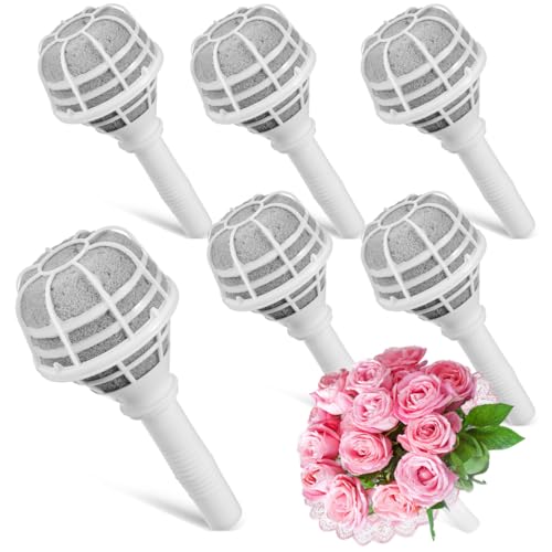 Happyyami Wedding Bouquet Holders Foam Floral Handle for Diy Flower Arrangements 6Pcs Compact Lightweight Bridal Bouquet Support for Fresh and Artificial Flowers