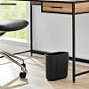 iDesign Small Slim Plastic Bathroom Trash Can, Garbage Can for Bedroom, Office, Desk, Dorm, Black