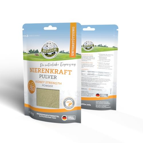 Bellfor Nierenkraft Pulver für Hunde 250g – Natürliches Ergänzungsfuttermittel zur Unterstützung der Nierenfunktion mit Ackerschachtelhalm