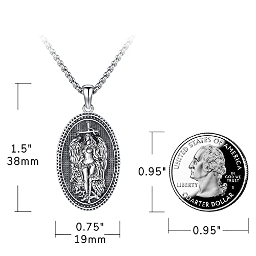 Eusense Lilith Necklace for Women Men Ankh Eye of Horus Necklace 925 Sterling Silver Sigil of Lilith Pendant Lilith Triple Moon Goddess Gold Arrowhead Evil Eye Ankh Cross Pendant Egyptian Jewelry2