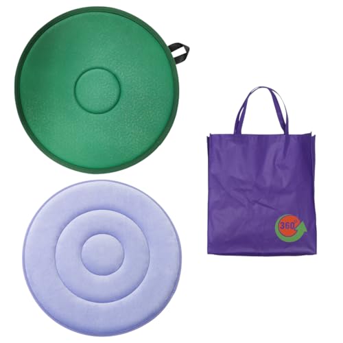 Ehucon 1 pc 360 Rotating Seat Cushion and 1 pc Transfer Pivot Disc and 1pc Storage Bag,for Car for Elderly and Adults Support