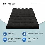 SameBed Mattress Topper Queen,Extra Thick Mattress Pad Cover for Back Pain,Cooling Mattress Protector with 8-21 Inch Deep Pocket,Overfilled Down Alternative Filling,Black