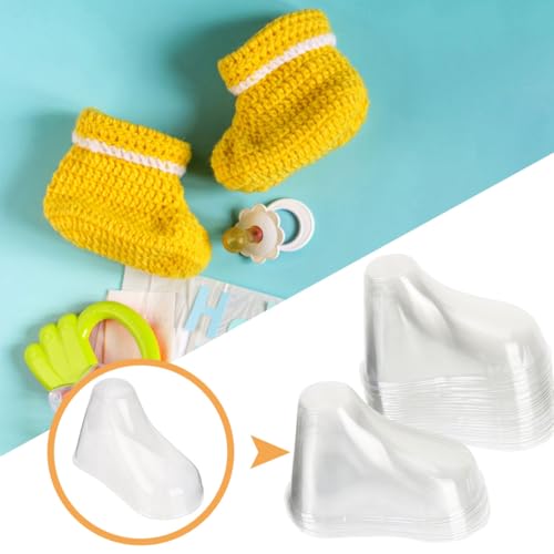 Miniatura 7 de Oatipho 20 Piezas Modelo Transparente De Pies De Bebé Shapers Soporte De Exhibición Pvc Sock Molds Inserts Para Retail Shop Showcase, Photography Props Home Organization 3.65 Inch