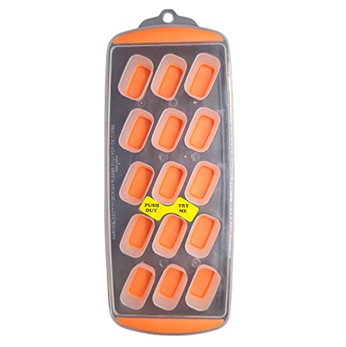 Handy Housewares 15 Rectangle Cube Flexible Silicone Bottom Push-Out Ice Cube Tray (1 Pack, Orange) #TOP10