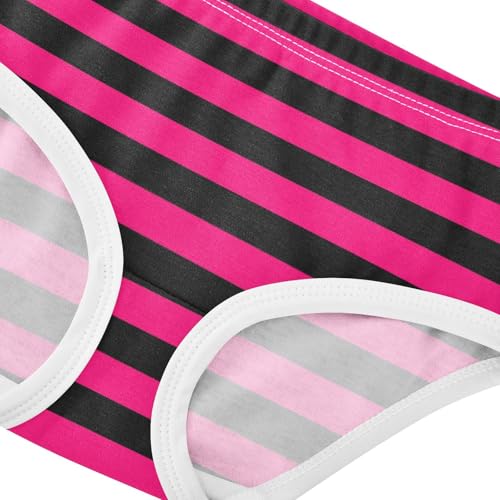 Black Dark Pink Stripe Toddler Girls's Underwear 2T4
