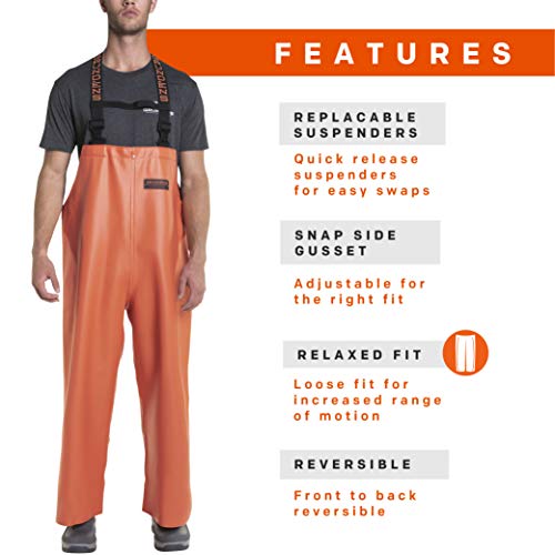 Grundens Men’s Herkules Professional-Grade Bib Pant | Waterproof, Adjustable, Green, Small #TOP2