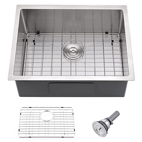 23 Inch Undermount Stainless Steel Kitchen Sink -Wesliv 23X18 Deep Stainless Steel Laundry Sink Undermount Utility Sink 16 Gauge Single Bowl Laundry Room Sink,Outdoor Sink #TOP14