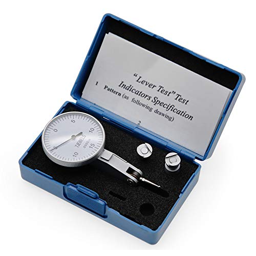 AMTAST 0.0005" Dial Indicator Brass Test Indicator with 7 Jewels Bearings Accuracy 0.0004 Big Face Imperial Dial Indicator for Machinist Engineer Inspection Measurement (Model 201-0066)