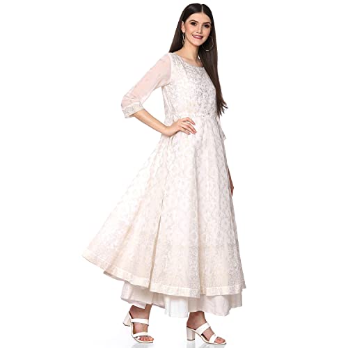 Image of BIBA Women Poly Modal Anarkali Printed Dress