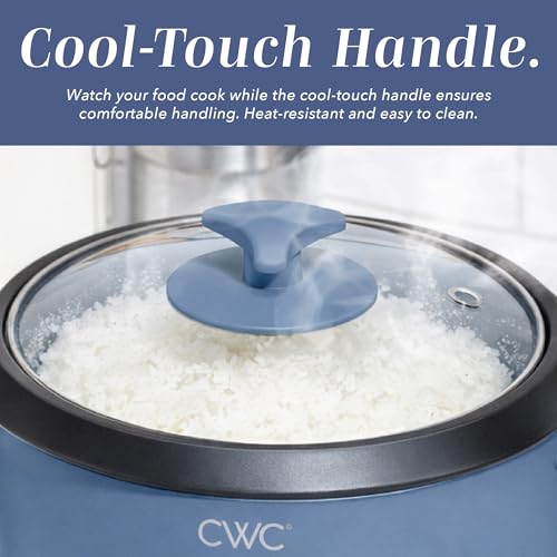 Image of COOK WITH COLOR 6 Cup Rice Cooker 300W - Effortless Cooking and Perfectly, Cooks 3 Cups of Raw Rice for 6 Cups of Cooked Rice, Navy