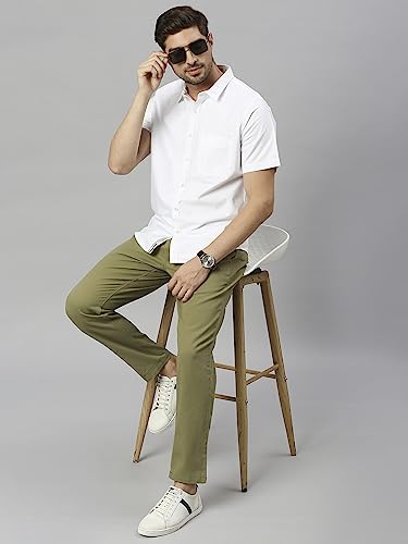 Image of Thomas Scott Men's Cotton Casual Shirt | Regular Fit | Soft & Breathable Fabric | Stylish Everyday Wear for Work, Travel & Outings