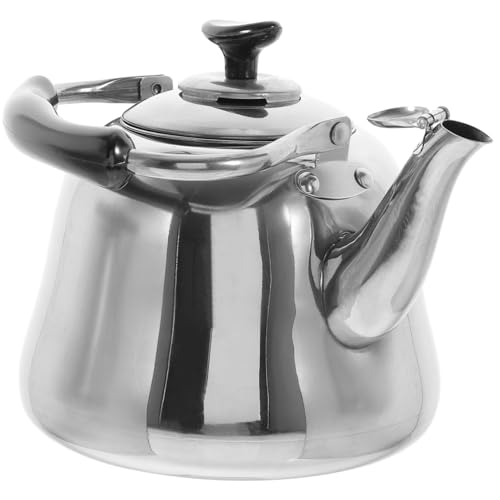 POPETPOP Hervidor Silbante Acero Inoxidable con Boquilla Ancha y Mango Seguro Tetera para Calentar Agua Cocinas Gas Inducción y Eléctrica Aviso Automático Ebullición Segura