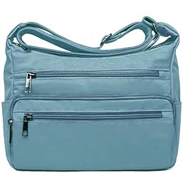 VOLGANIK ROCK RFID Purses for Women Fabric Nylon Multi Pocket Crossbody Bag Ladies Travel Handbag (Standard Size, Grey2)