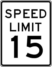 Street & Traffic Sign Wall Decals - Speed Limit Sign 15 mph - 12 inch Removable Graphic