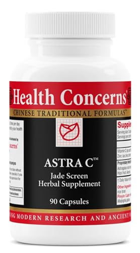 Health Concerns Astra C – Immune Support, Cold Prevention & Antioxidant Formula – Vitamin C, Zinc, Astragalus, Atractylodes, Rose HIPS & Acerola – Natural Chinese Herbal Supplement – 90 Capsules
