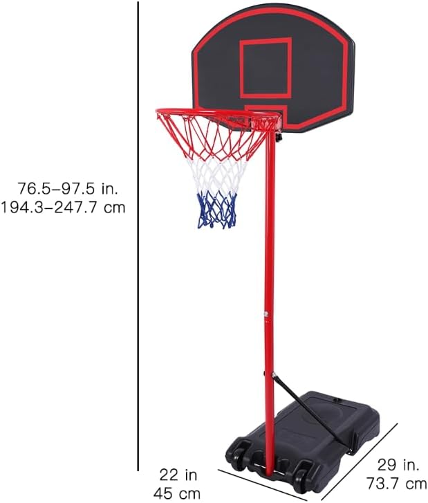 Portable Removable Adjustable Basketball Hoop