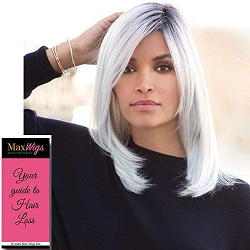 Dakota Wig Color Spring Honey Rooted - Noriko Wigs 14" Long Sleek Razored Layers Side Swept Fringe Lace Front Synthetic Avg cap Bundle MaxWigs Hairloss Booklet