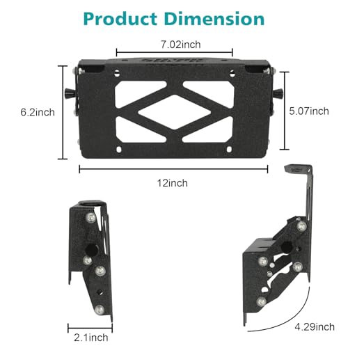 SUNPIE License Plate Holder for 10inch Hawaw Fairlead, Universal Flip-Up License Mount for Off-Road, Trucks, RV Bumpers Licenses Plate Frame Mount Bracket